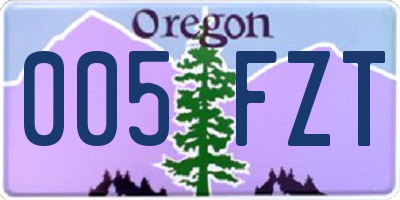OR license plate 005FZT