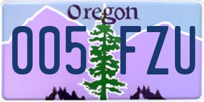 OR license plate 005FZU