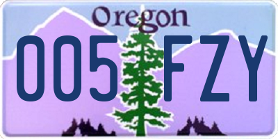OR license plate 005FZY