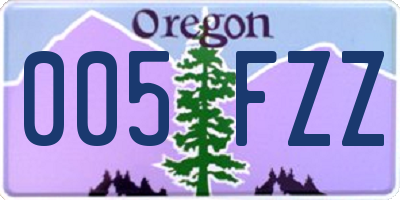 OR license plate 005FZZ