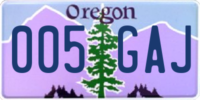 OR license plate 005GAJ