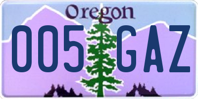OR license plate 005GAZ