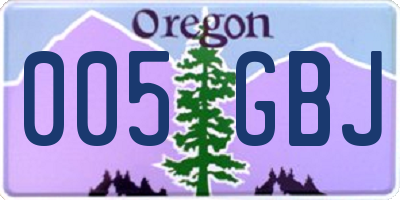 OR license plate 005GBJ