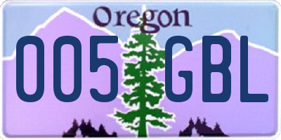 OR license plate 005GBL