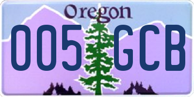 OR license plate 005GCB
