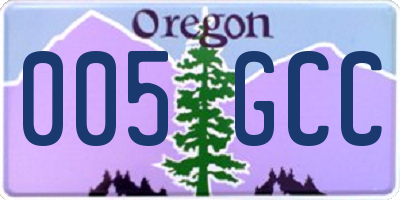 OR license plate 005GCC