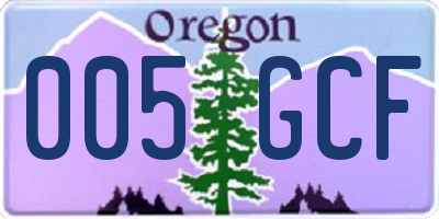 OR license plate 005GCF