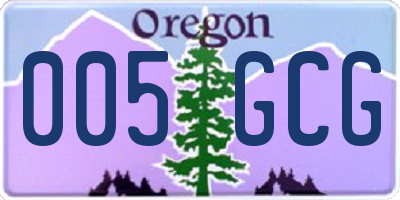 OR license plate 005GCG