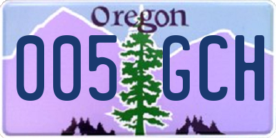 OR license plate 005GCH