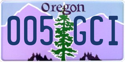 OR license plate 005GCI