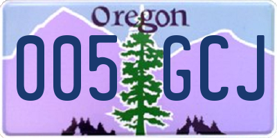 OR license plate 005GCJ