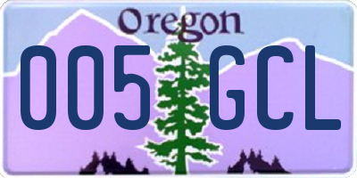 OR license plate 005GCL