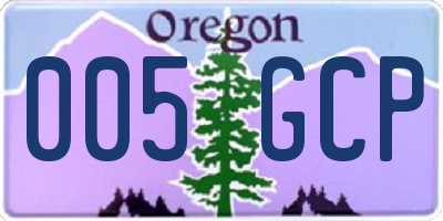 OR license plate 005GCP