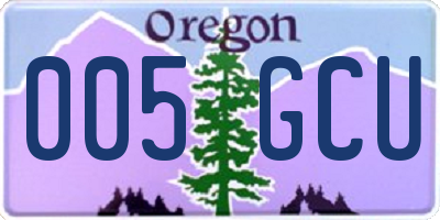OR license plate 005GCU