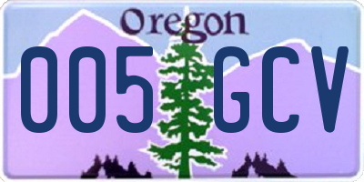 OR license plate 005GCV