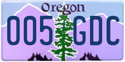 OR license plate 005GDC