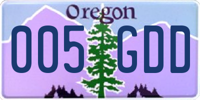 OR license plate 005GDD