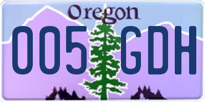 OR license plate 005GDH