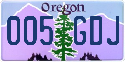 OR license plate 005GDJ