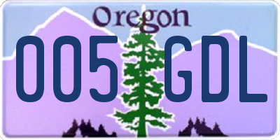 OR license plate 005GDL