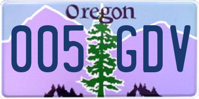 OR license plate 005GDV