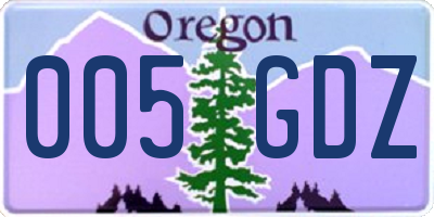 OR license plate 005GDZ