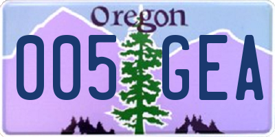 OR license plate 005GEA