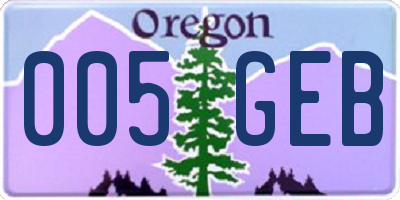 OR license plate 005GEB