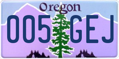 OR license plate 005GEJ