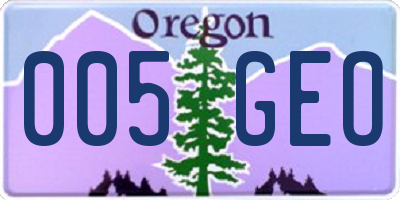 OR license plate 005GEO