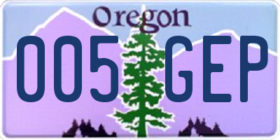 OR license plate 005GEP