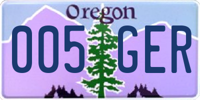 OR license plate 005GER