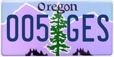 OR license plate 005GES