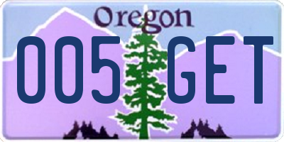 OR license plate 005GET