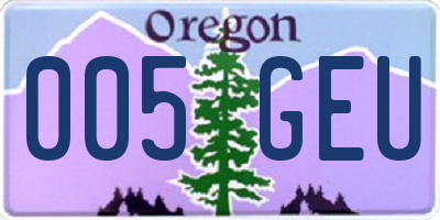 OR license plate 005GEU