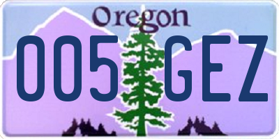OR license plate 005GEZ