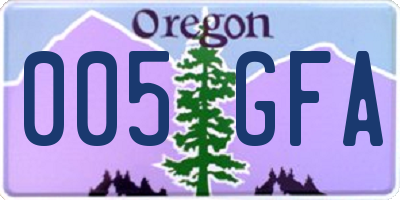 OR license plate 005GFA