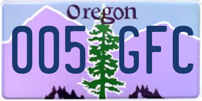 OR license plate 005GFC