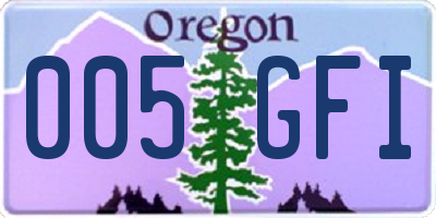 OR license plate 005GFI