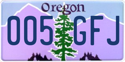 OR license plate 005GFJ