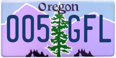 OR license plate 005GFL