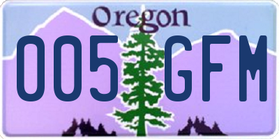 OR license plate 005GFM