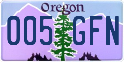 OR license plate 005GFN