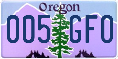 OR license plate 005GFO