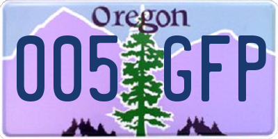OR license plate 005GFP