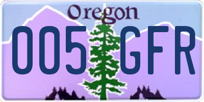 OR license plate 005GFR