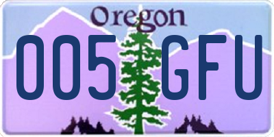 OR license plate 005GFU