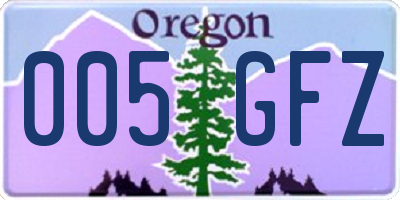 OR license plate 005GFZ