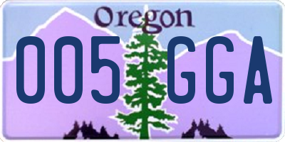 OR license plate 005GGA