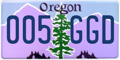 OR license plate 005GGD